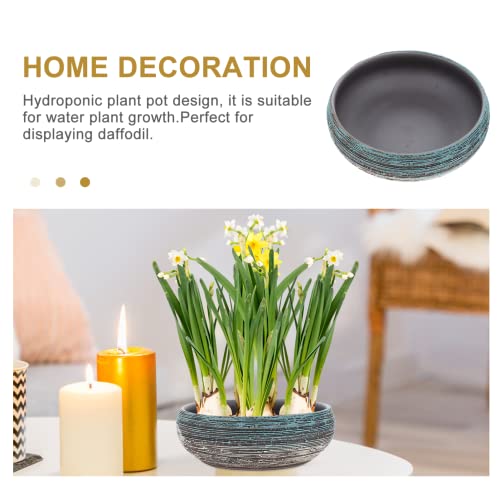 Housoutil Ceramics Flower Bowl Water Lily Hydroponic Planter Pot Round Nursery Pot Narcissus Flower Pots Home Garden Decorations #TOP2