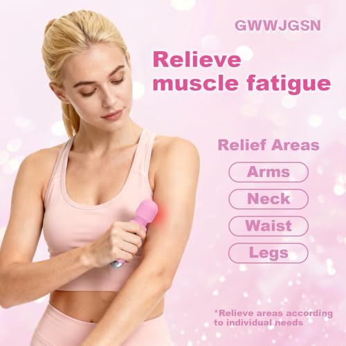 GWWJGSN Portable Wireless Massager - 8 Speeds, 20 Modes, for Neck, Back, Arms, and Legs Muscle Relaxation (Rose Pink)