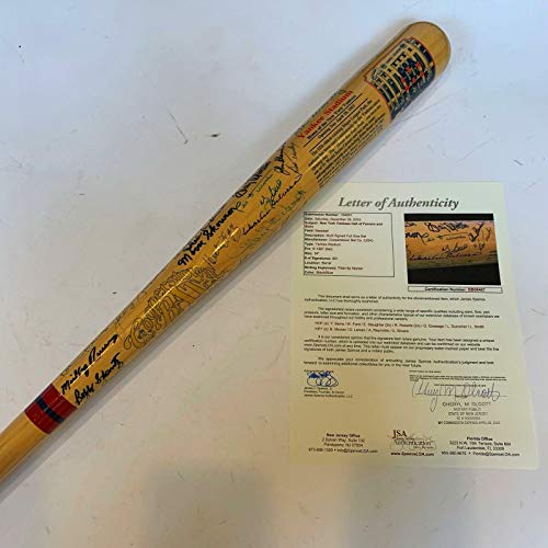 Stunning New York Yankees Legends & HOF Multi Signed Bat 60+ Signatures JSA COA - Autographed MLB Bats