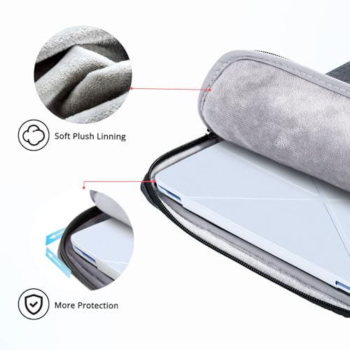 Ferkurn Laptop Case Sleeve for Men Women Chromebook Case Compatible with MacBook Air/Pro Lenovo Surface HP Dell ASUS Acer, 13.3 inch, Gray - Thumbnail 5