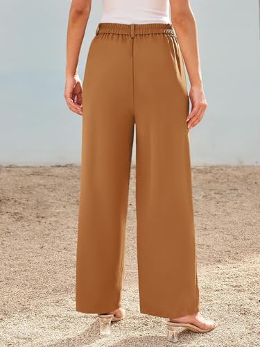 GLIENST Womens Wide Leg Dress Pants High Waisted Long Flowy Casual Dressy Trousers with Pockets3