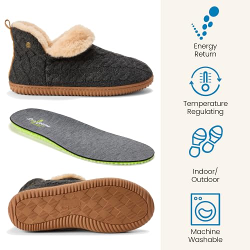 Image of Dearfoams Men's Memory Foam Indoor House Slippers Brixen Ankle Boot House Shoes - Gifts for Men