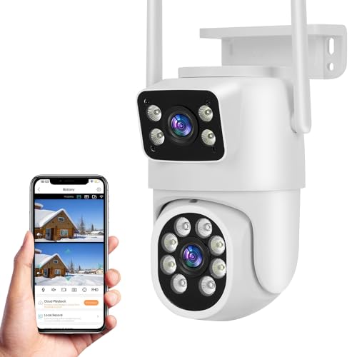 Câmera de Segurança, Wifi 1080p 360° Full Hd Ip Prova D'áGua Infravermelho Ao Ar Livre Hd VisãO Noturna Pode DiáLogo HC0T256