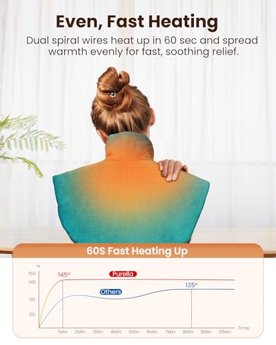 weighted heating pad for neck amp shoulders pain relief electric heating wrap 6 heat settings 4 timers auto shut-off moist amp dry use machine washable gifts for older ul ce certification