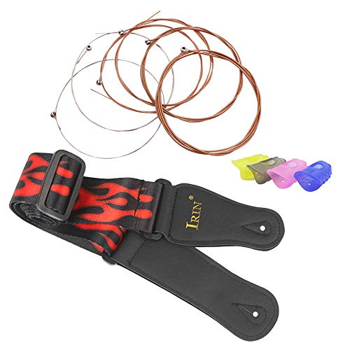 Kit de accesorios para guitarra folk acústica principiantes que incluye correa cuerdas y protectores...