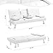 Walsunny Modern Faux Leather Couch, Convertible Futon Sofa Bed for Living Room with Armrest & Fold Up & Down Recliner Couch with Cup Holders (White)