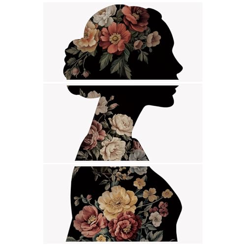 WANDIC 3 fogli di adesivi vintage da strofinare, con silhouette femminile, grandi, impermeabili, per mobili in legno, finestre, album di ritagli, 15 x 30 cm