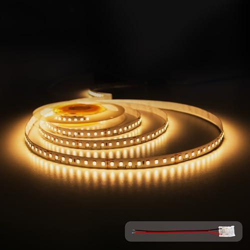 illuburg 24V Striscia LED 5m Bianco Caldo 2700K 128LEDs/m 12W/m 7200lm SMD 2835 Dimmerabile Strip Nastro LED Autoadesiva Illuminazione Decorativa
