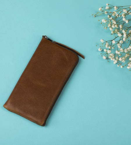 Soft Leather Case for iPhone 13/13 Pro, Purse wit Zipper Closure