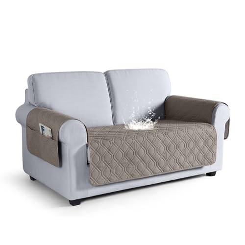 VANSOFY Waterproof Loveseat Couch Cover for Pets, Khaki, 47.2"