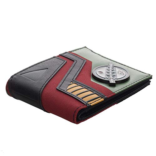 Star Wars Mixed Material Boba Fett Bi-Fold Wallet #TOP18
