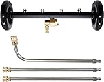 YUET Dual-Function Undercarriage Cleaner & Surface Cleaner for Pressure Washer, 16" Underbody Car Wash Water Broom with 4 Nozzles 3 Extension Rods and QC Pivot Coupler, 4000 PSI