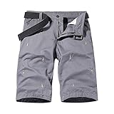 Traditioneller Cargo-Stil. Klassische Locker Geschnittene Shorts Mit Taschen, Darunter 2 Seitentaschen, 2 Beintaschen Und 1 Gesäßtasche. Ideal Zum Aufbewahren Von Telefon, Brieftasche, Schlüsseln Und Anderen Persönlichen Gegenständen. Knielang. Der Verstellbare Elastische Taillenkordelzug Sitzt Bequem In Der Taille. Das Gerade, Breite Beindesign Kann Ihre Oberschenkel Entspannen Und Dafür Sorgen, Dass Sie Sich Den Ganzen Tag Wohl Fühlen.