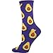 Socksmith Womens' Novelty Crew Socks "Avocado" (Grape)