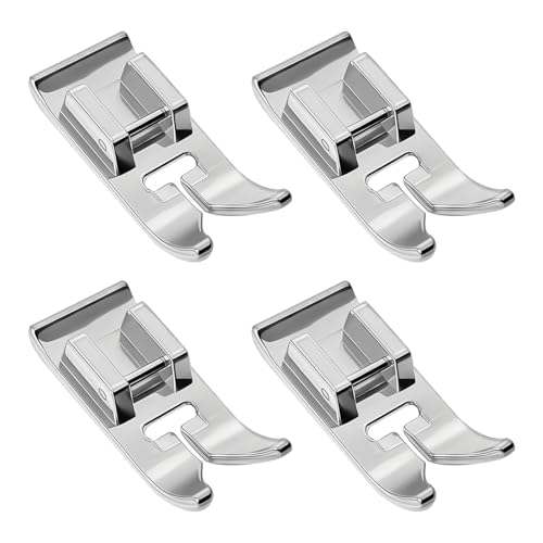 QEAS Pied de Biche pour Machine à Coudre 4 Pièces, Pied Presseur Machine à Coudre, Compatible avec la Plupart des Machines Domestiques Droit Pied Zigzag pour Singer...