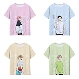 アオのハコ Tシャツ 半袖 猪股 大喜 鹿野 千夏 蝶野 雛 笠原 匡 夏服 上着 日常服 記念シャツ カジュアル 柔らかい 丸首 肌着 通勤 通学 アニメ周辺 可愛い 萌えグッズ プレゼント 贈り物 男女兼用 (2,XL)