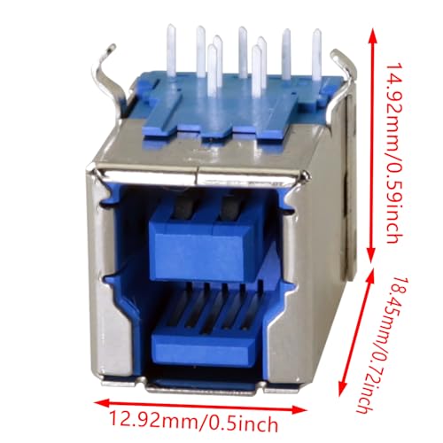 Connecteur USB 3.0 type B de précision à 9 broches pour circuits imprimés de scanner