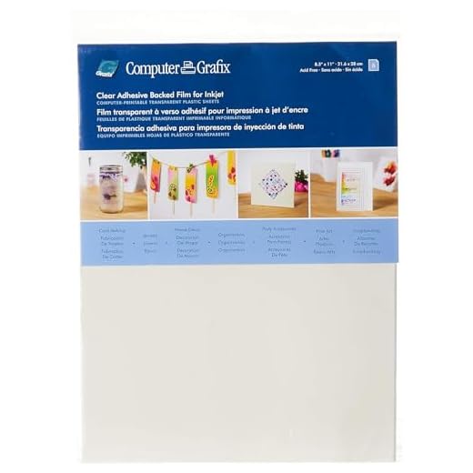Grafix KCAI811-6 Clear Adhesive Inkjet Print Film for Creating Custom Overlays, Journals, Window Effects, Stickers, Photos, Jewelry and More, Clear, 8.5" x 11", Pack of 6