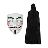 Erwachsene einheitsgröße Robelli V for Vendetta Maske & Kapuze Cape Modisches Kostüm-Set