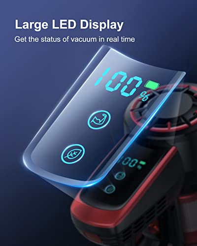 Cordless Vacuum Cleaner, Wluple Stick Vacuum Cleaner With 30Kpa Powerful Suction, 400W Lightweight Handheld Vacuum Led Display & Ultra-Quiet Stick Vacuum For Hardwood Floor Carpet Pet Car Cleaning #TOP2