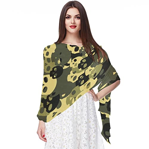 Châle vert foncé motif camouflage militaire pour vos sorties nature et ville