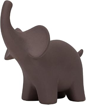 SMRTHMRT Minimalist Cute Ceramics Elephant Figurine for Home Office Decor,Livingroom Bedroom Shelves Porch Ornament Coffee-Large
