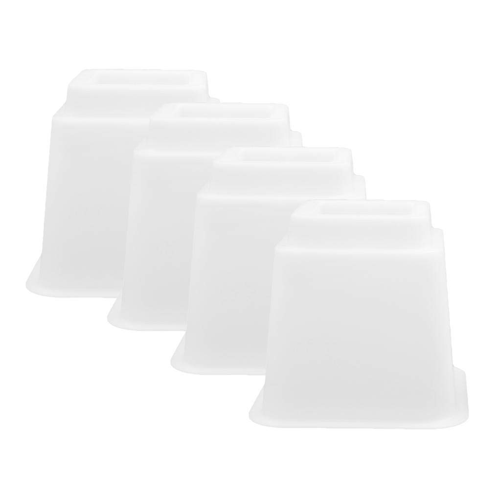4 Piezas Elevadores de Cama Ajustables Extensores Apilables para Patas de Muebles Elevadores de Altura Plástico Fuerte Adecuado para Oficin, Blanco 5 Pulgadas 4 Piezas, Individual