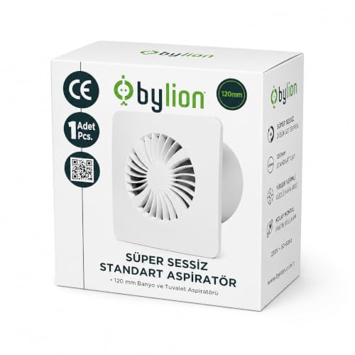 Süper Sessiz Banyo Aspiratörü, 40 dB, 15 W Düşük Enerji Tüketimi, 90 m3/h Hava Debili, 230 V, Havalandırma Fanı, Banyo, Tuvalet, Mutfak, Garaj için, Nem, Koku, Duman, Buhar Tahliye Fanı (120 mm)