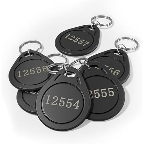 10 pcs 26 Bit Key Fobs Black RFID Keychain Writable Proximity Keychain Compatable with ISOProx 1386 1326 1346 H10301 Format Readers, Works with Vast Majority of Access Control Systems Cover