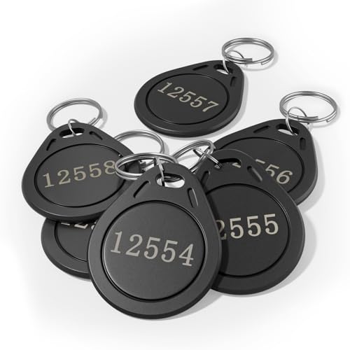 10 pcs 26 Bit Key Fobs Black RFID Keychain Writable Proximity Keychain Compatable with ISOProx 1386 1326 1346 H10301 Format Readers, Works with Vast Majority of Access Control Systems