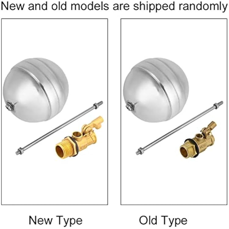Oumefar Brass Float Valve DN15 G1/2 Male Thread Stainless Steel Float Ball Water Sensor Switch for Water Tank Toilet Pool Liquid Level Control