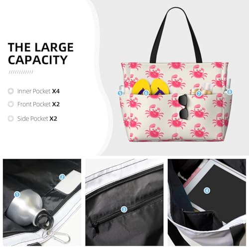 Dandelion Floral Weed Beach Bag Women Tote Bag Pool Bag With Zipper For Gym Grocery Travel With Wet Pocket3