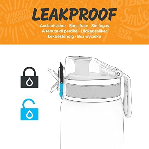 Ion8 Leak Proof Kids Water Bottle, BPA Free, Frog Pond, 350ml (12oz)