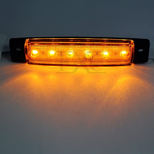 Fxc 10X 12V 6 Led 3.8" Truck Bus Boat Trailer Rv Side Marker Indicators Light Lamp Amber #TOP2