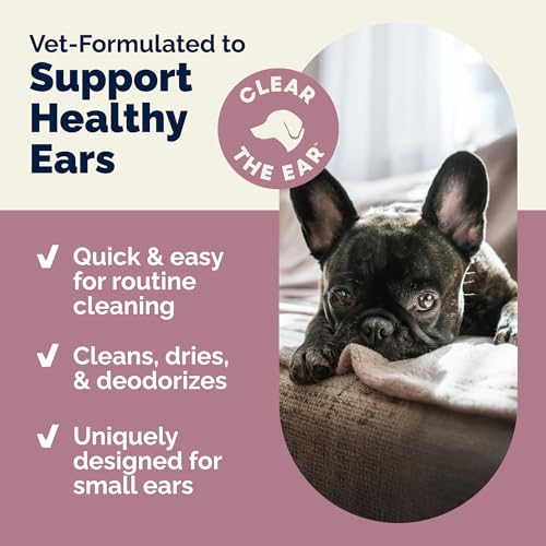 VETNIQUE LABS Oticbliss Advanced Reinigungstücher für Hunde, Katzen und Haustiere gegen Geruch, Schmutz und Wachs, mit beruhigender Aloe Vera und Vitamin E, reinigt das Ohr