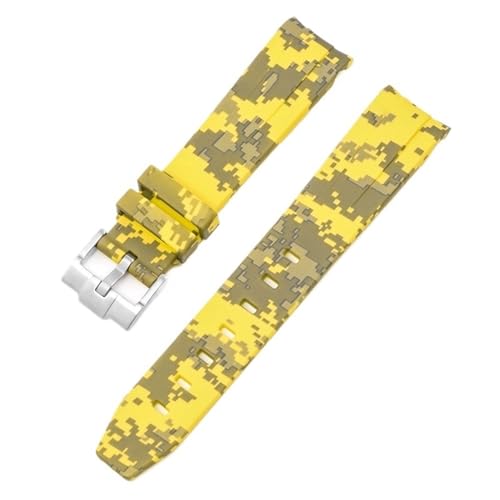 Bracelet MoonSwatch silicone 20mm jaune mosaïque pour montre Omega homme femme