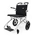 MU Cameriere Sedia a Rotelle, Leggero Trolley Quick Fold con Funzione Regolabile Bracciolo Non-Pneumatico Di Blocco Pneumatici Freno Non Attivato/Push Anziani Scooter,Nero