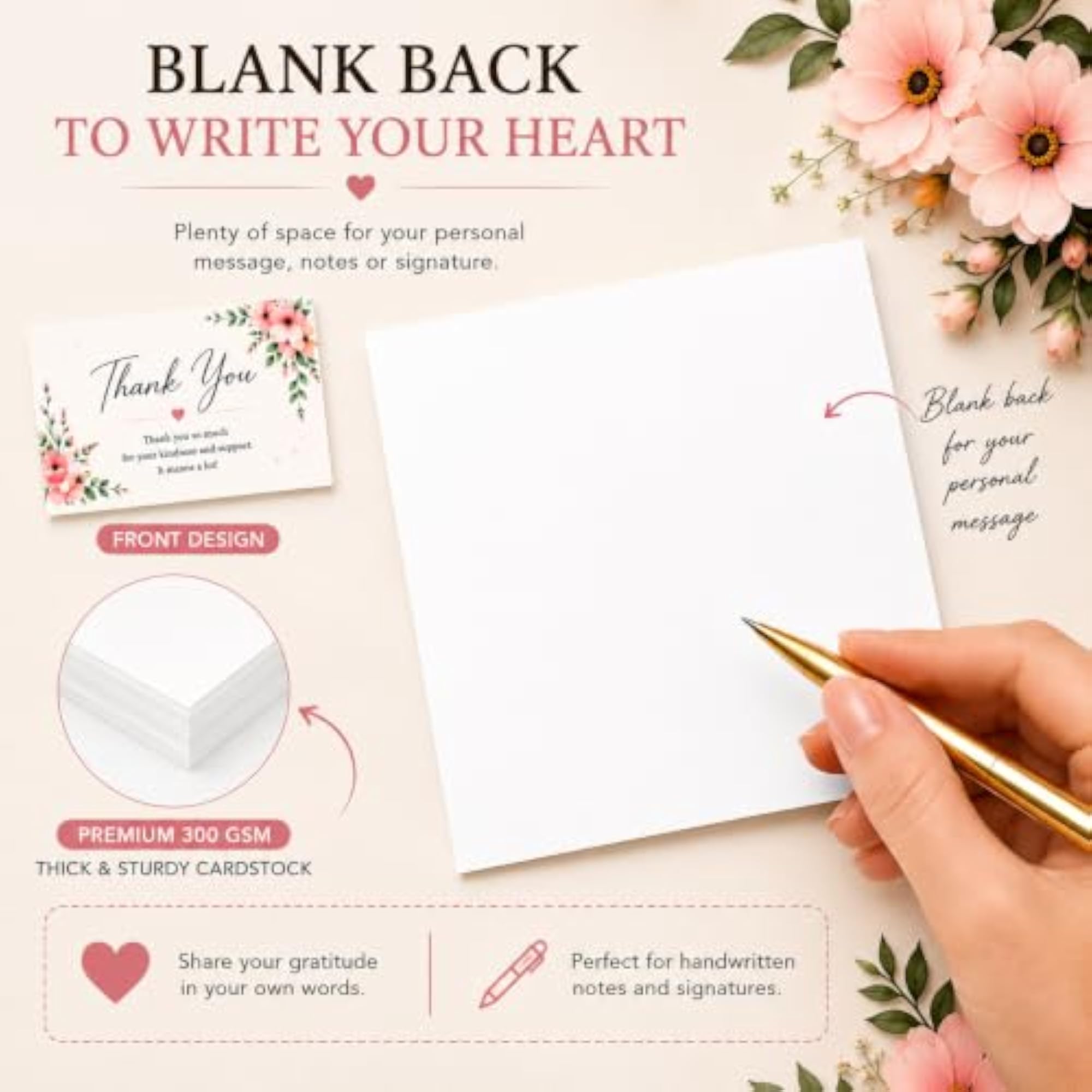 Thank You Cards for Packing and Gift Cards Set