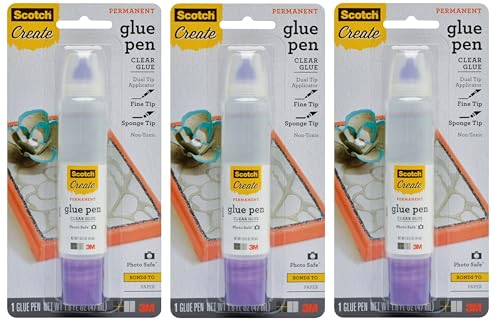 Scotch Scrapbookers Glue with Two-Way Applicator, 1.6 Ounce, (Pack of 3)