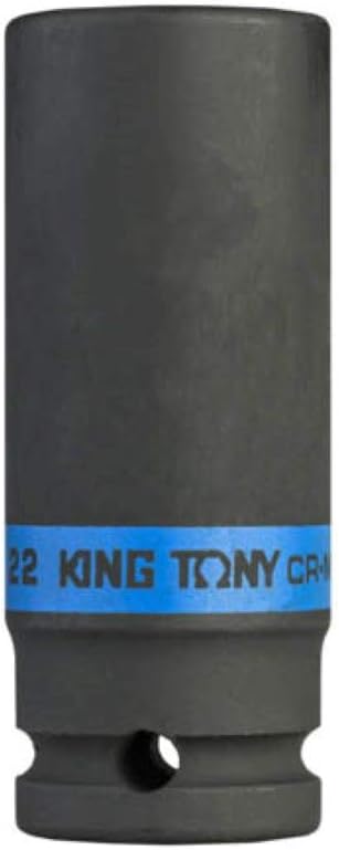 king tony 443022M 12 Point Drive Deep Impact Socket, 22 mm, 1/2-inch, Black