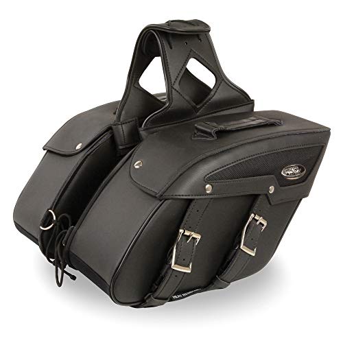 Milwaukee Leather Sh65801Zb Black Medium Zip-Off Pvc Slanted Throw Over Saddle Bag,One Size #TOP7