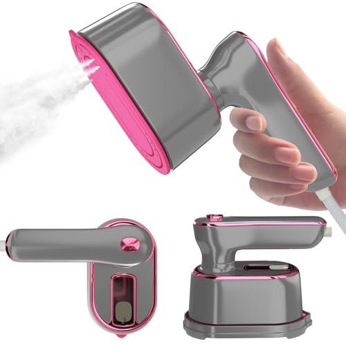 Image of Travel Steamer Iron for Clothes Mini - Portable Ironing Machine Travel Small Size Portable Steamer Travel College Dorm Home Essentials (LightGrey)