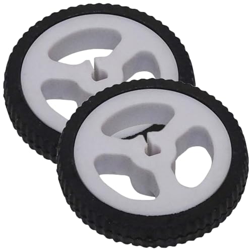 SquEqu 4 Pack Micro N20 Gear Motor Wheels with Rubber Tire D-Hole 3mm Shaft Wheel for Mini Micro N20 Gear Motor Speed Reduction Gearbox Motor DIY Robot RC Car Truck Small Construction Vehicle