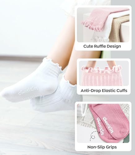 Simply Kids Toddler Ruffle Socks with Grips for Baby Girls (6 Pairs), 6 Months to 7 Years4