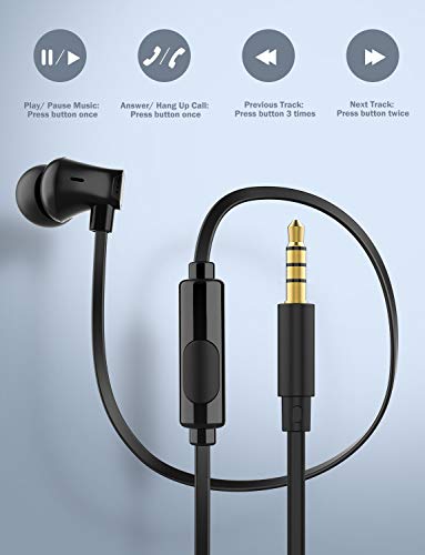 Earbuds with Microphone, Vogek Earphones Noise Isolating, in-Ear Headphones with HiFi Stereo & Powerful Bass 3.5mm Interface Compatible with iPhone and Android Smartphones, iPad, iPod, MP3 Players - Thumbnail 4