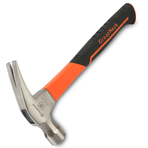 Great Neck Hg20S 20 Oz. Fiberglass Handle Straight Claw Hammer | Durable Home Improvement Tool | Drop Forged Steel Head | Smooth-Face Hammer Won’t Leave Marks | Powerful & Precise #TOP14