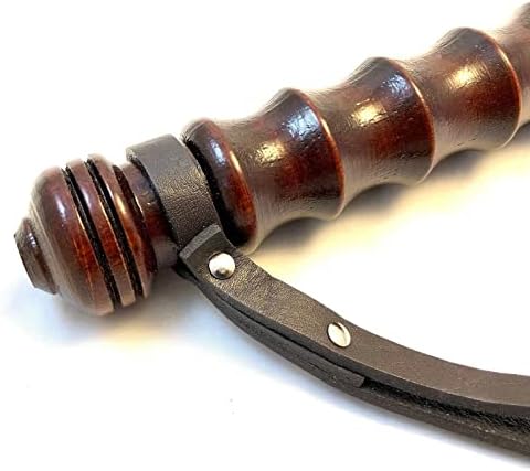 Manchester Vacs Multipurpose Sporting Bat. Tyre Knocker. Fishing Priest. Vintage Design Oak with Leather Lanyard.
