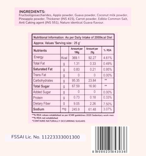 Image of Pineapple Guava Smoothie, No added sugar, No Preservatives, Pack of 5, 25g each