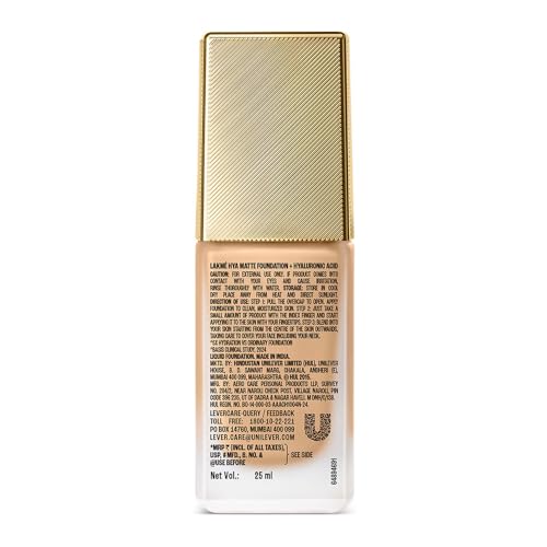 Image of Lakme 9to5 Hya Matte Foundation + Hyaluronic Acid Neutral Light - 25ml