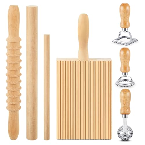 Gnocchi and Ravioli Making Tool Ravioli Stamp Set Handmade Pastas Set Rolling Pin for Family Baking Activities Handmade Pastas
